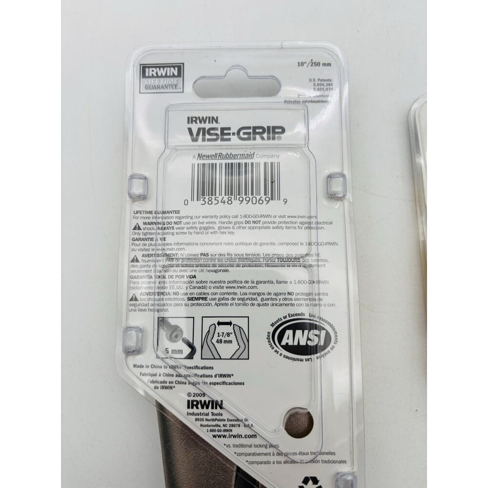 New. Set of 2 "The Original" Irwin 10CR & 7WR Vise Grip Locking Pliers Sealed - Picture 7 of 15